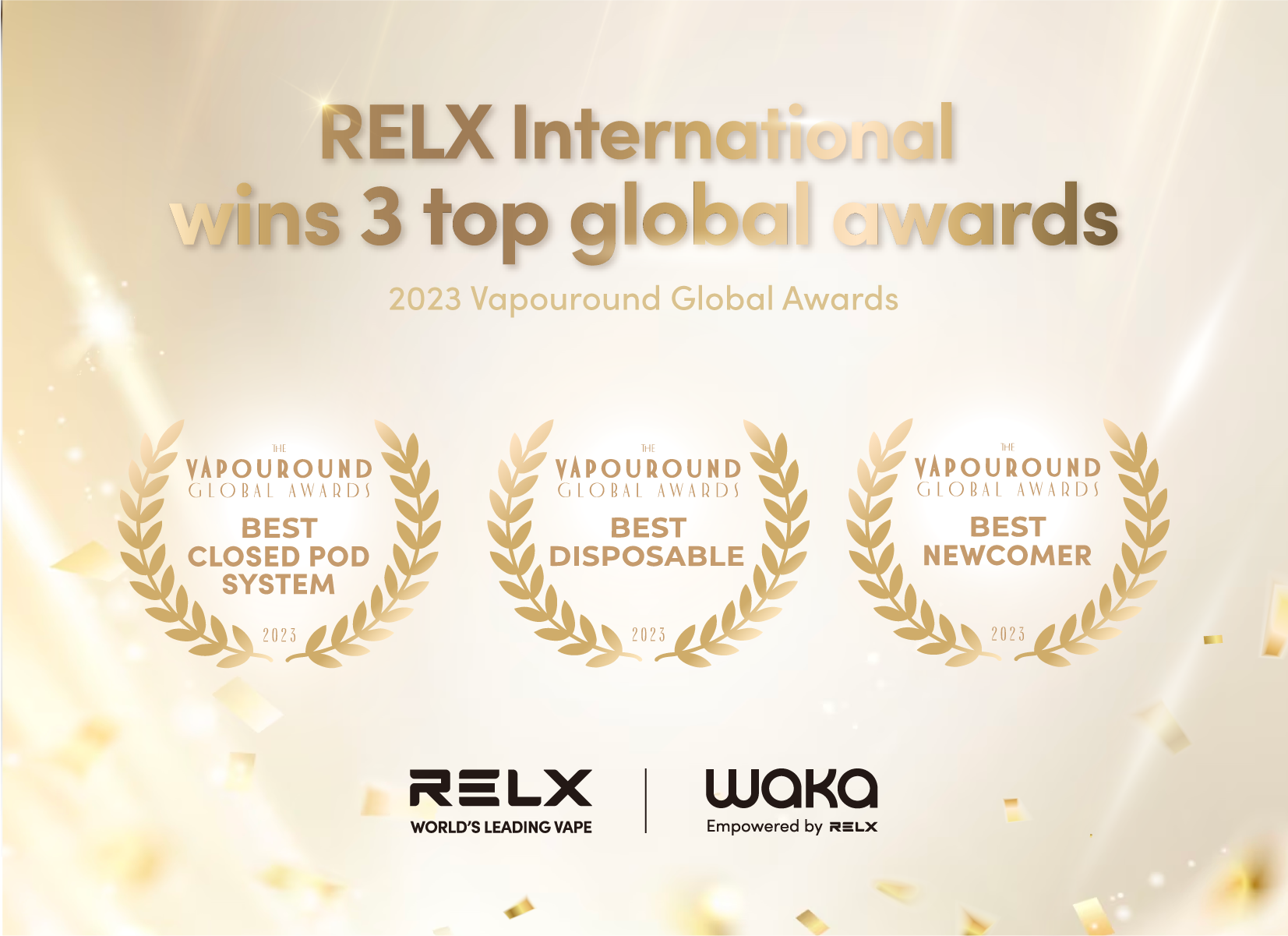 RELX Wins Three Categories at the Vapouround Global Awards 2023
