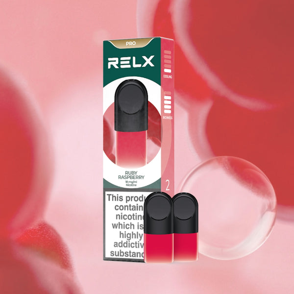 Explore Halloween Deals on RELX Global E-cigrette Vape RELX Pod Pro Ruby Raspberry Raspy Ruby 1.8% Nicotine
