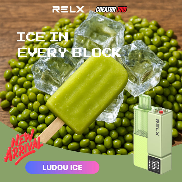 RELX Creator Pod replacement cartridge in Ludou Ice (18mg/ml nicotine). Single pre-filled pod featuring the 2+8ml high-capacity design for an icy, crisp, and long-lasting cooling sensation.
