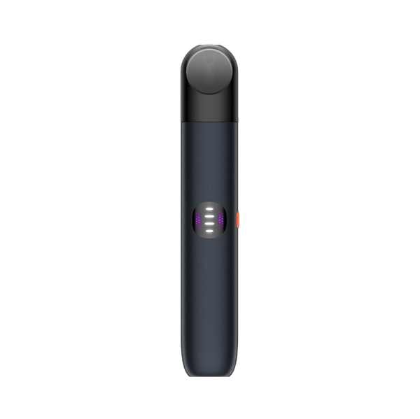 Front view of RELX Infinity 2 Plus device in Black Sapphire with LED battery indicator
