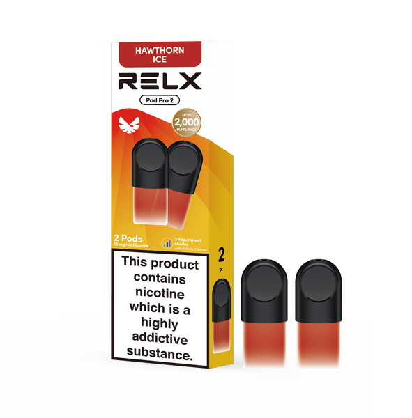 RELX Pod Pro Hawthorn Ice refill vape pods product image, compatible prefilled pods for RELX Pod Pro device.
