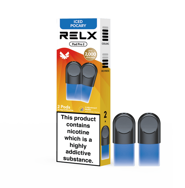 RELX Pod Pro Iced Pocary refill vape pods product image, compatible prefilled pods for RELX Pod Pro device.
